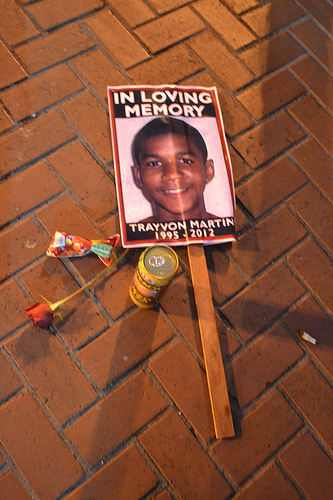 "In Loving Memory. Trayvon Martin 1995_2012" by greendoula on Flickr, licence CC-license-by-ND