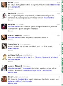 De hashtag #radiolondres op Twitter