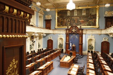 The Hall of the National Assembly of Quebec Parliament via Wikipédia CC-license-3.0.