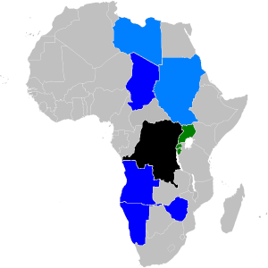 Los países implicados más o menos directamente en los conflictos del Congo, por Jaro7788 -dominio público.