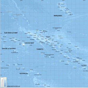 carte en relief de la Polynésie Française, par Sardon sur Wikimedia Commons, licence GNU