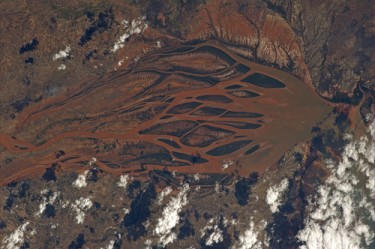 Rivière à Madagascar, vue de l'espace