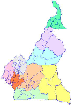 Les départements au Cameroun par région - Domaine public 
