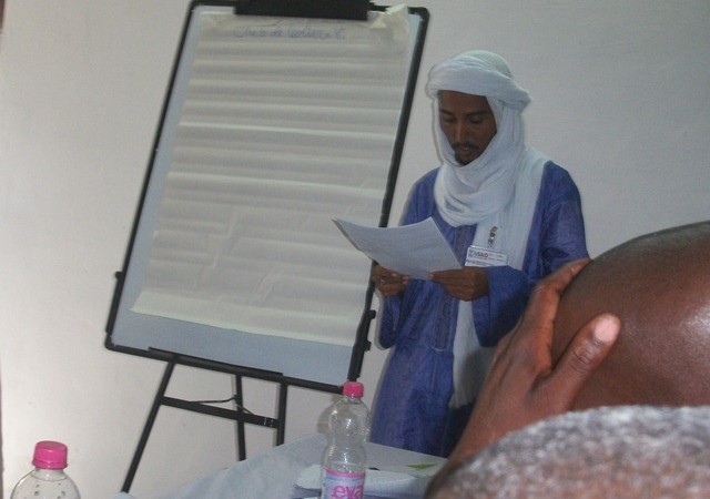 Un participant del taller Viure Junts a Tombuctú, Mali – imatge de l'autora.