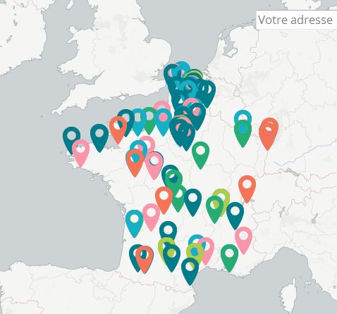 Asociaciones de ayuda a los refugiados en Francia, según la web de Libération en línea